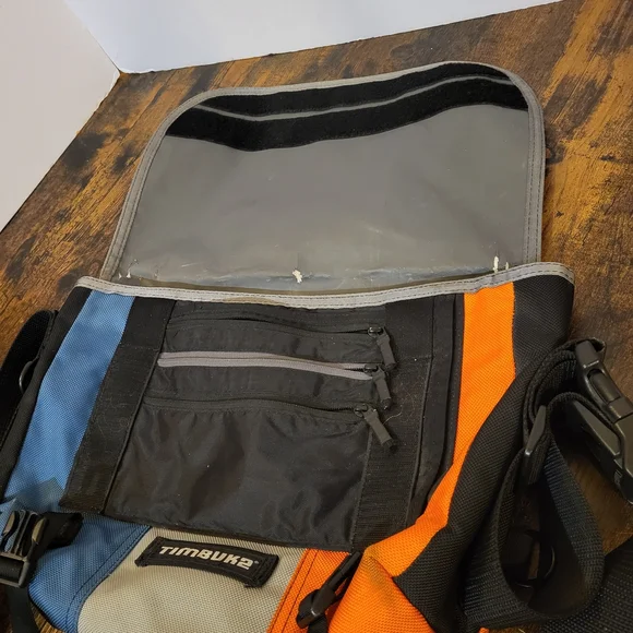 Timbuk2 Multicolor Canvas Messenger Bag - Blue/Gray/Orange - Picture 3 of 11